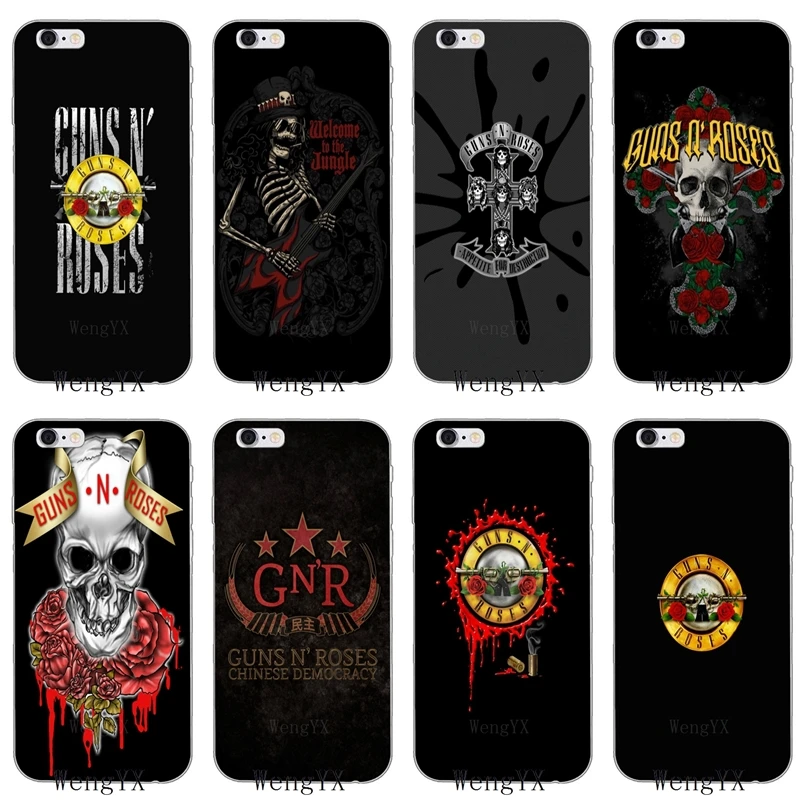 

music band guns n roses logo Slim silicone Soft phone case For Apple iPhone 4 4s 5 5s 5c SE 6 6s 7 8 plus X XR XS Max