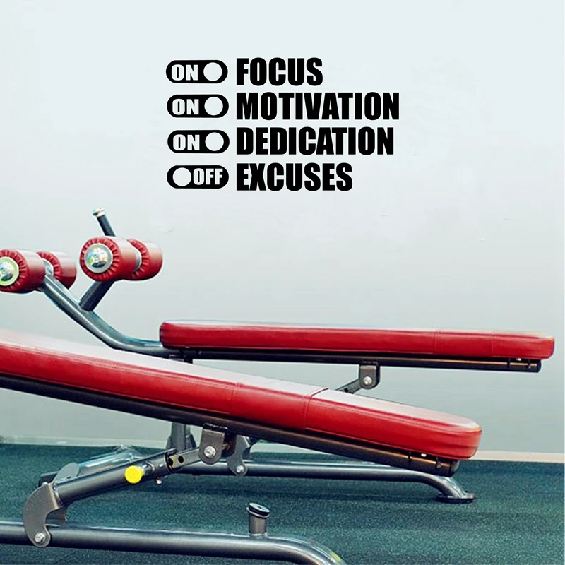 On Excuses Off Gym Motivation Quote Workout Fitness Vinyl Decals Home Decor