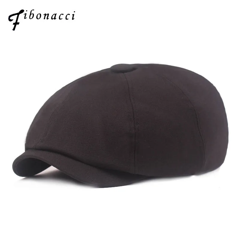 

Fibonacci Newsboy Caps Octagonal Ivy High Quality Retro Adult Men Solid Color Cotton Cabbie Flatcap Hats