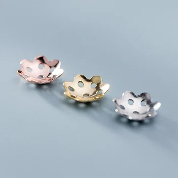 

10pcs/lot 925 Sterling Silver Hollow Out Flower Bead Caps 5mm 8mm Fine Silver Tassel End Cap Beads Recpetacle DIY Jewelry Making