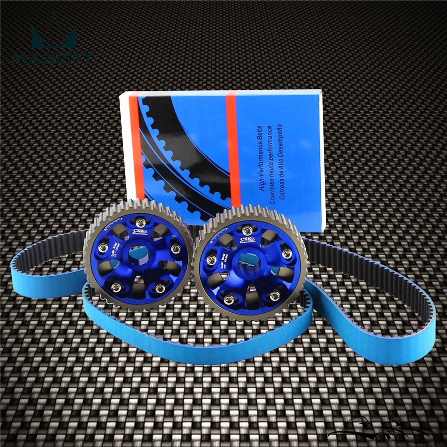Adjustable Billet Cam Gears + Timing Belt For 93 01 H*onda P*relude H22