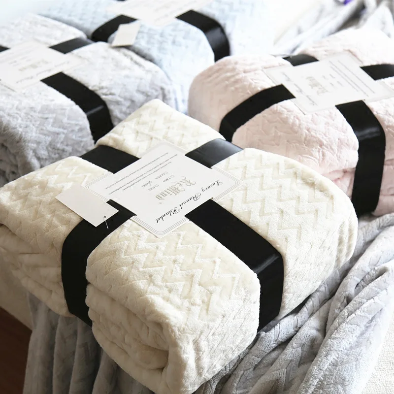 

Home textile Coral Blanket Solid Color Super Soft Flannel Blankets Throw On sofa/bed/ travel Portable Plaids
