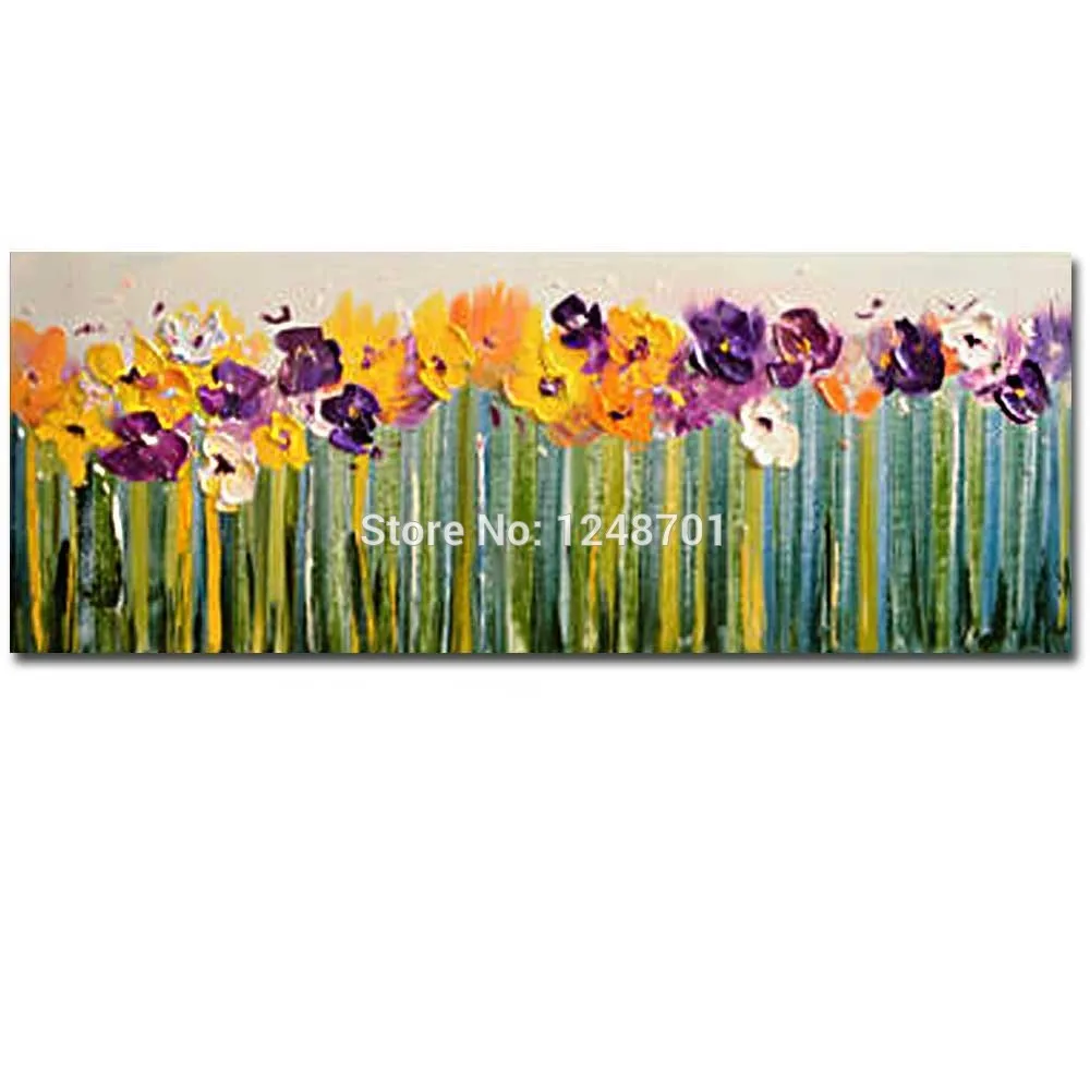 

Hand Painted Modern Abstract Palette Knife Flower Thick Oil Painting On Canvas Abstract Wall Picture Living Room Home Wall Decor