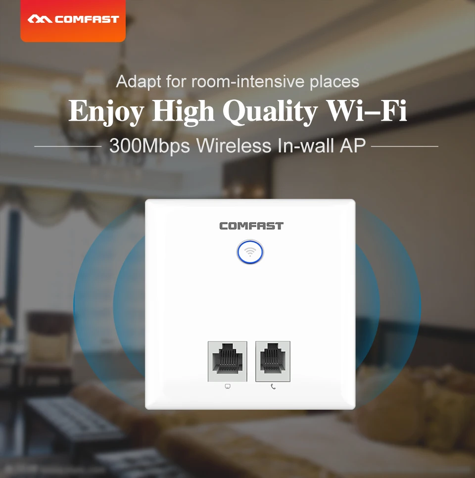 

300Mbps Wireless Access Point Home Wifi Router WiFi Repeater IEEE 802.11n/g/b PoE, PPTP, L2TP Indoor Wall Client RJ45 Lan/Wan AP
