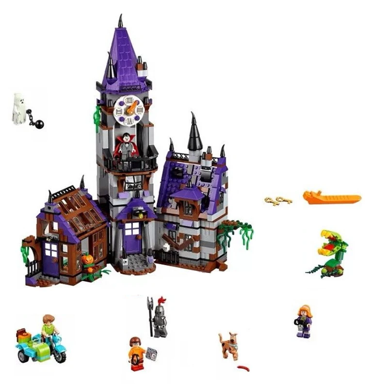 

860Pcs Moive Dog Mystery Mansion Ghost House Model Building Blocks Compatible Legoings 10432 Bricks Figures 3D Toy Children Gift