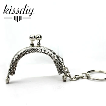 

KISSDIY 25 PCS 5cm Silver tone Mini Metal purse Frame Kiss Clasp Lock for Handle Purse Bag hardware Accessories DIY sewing