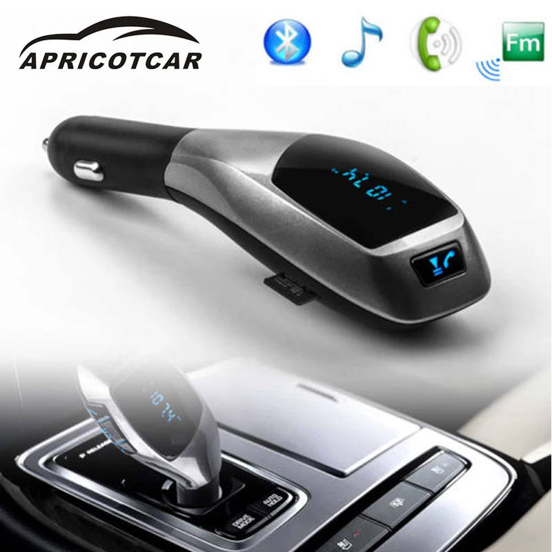 

APRICOTCAR Bluetooth Car MP3 Player Adapter FM Transmitter Modulator Car Lighter TF Card USB Flash Drive Handsfree
