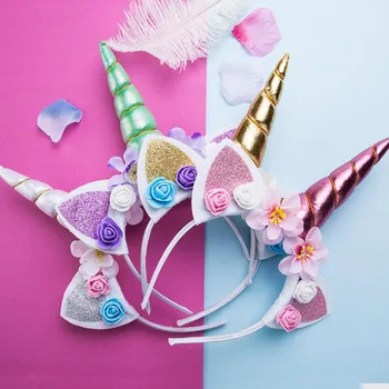 

Explosion models with card head buckle headband Children's unicorn hair accessories headwear Party supplies