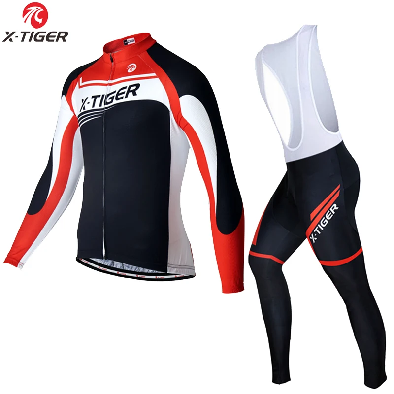 X-TIGER, сохраняющая тепло, комплект Джерси для велоспорта, Ropa Ciclismo Invierno, одежда для велоспорта, Зимняя Теплая Флисовая одежда для велоспорта, комплект для велоспорта - Цвет: Bib Cycling Set