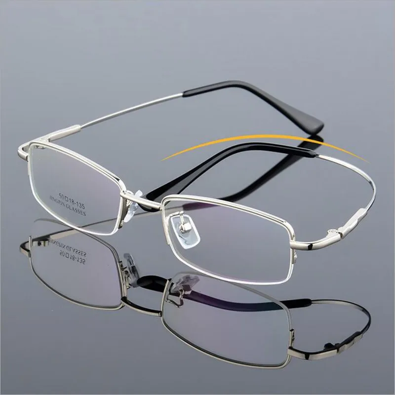 Memory Titanium Flexible Half Rimless Eyeglass Frames Rx Able Myopia 