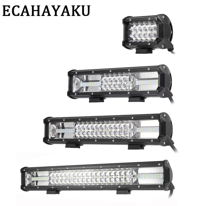 

ECAHAYAKU 54W 5" 324W 23" High intensity LED Chips LED Light Bar Tri-row Combo Beam LED Work Light