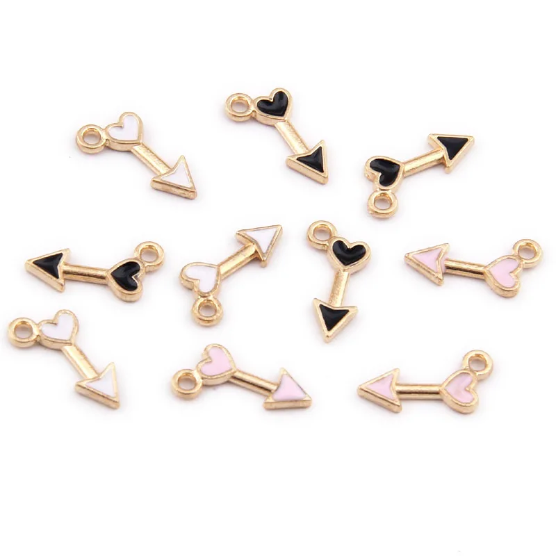 

Arrow with heart Enamel Charm for Jewelry Making 20 pcs 13 *4 mm Floating Charms for Living Lockets Metal Trendy Mini Diy Clip