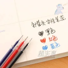 100 шт гелевые чернила заправка ручка вода ручка для Core синий/красный/черный ручка 0,38 мм канцелярские принадлежности для студентов офисные принадлежности