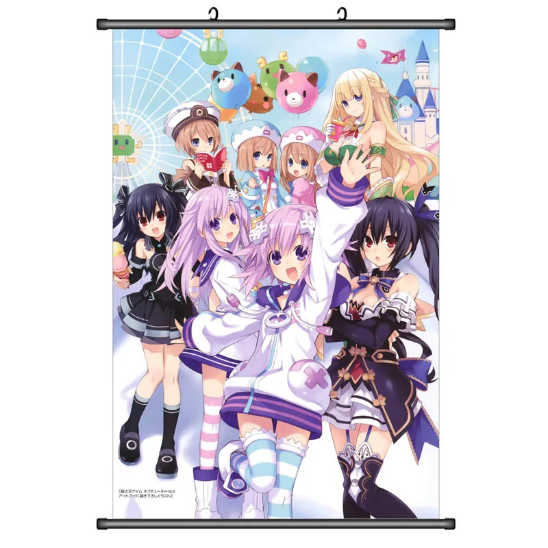 Hyperdimension Neptunia 60X90 см мультфильм настенные картины свитки плакат с героями аниме HD рисование на ткани стикер на стену украшение дома - Цвет: 20