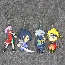 Cute 4pcs/lot Naruto Kakashi Sakura Sasuke Naruto PVC action figure Model Toy Pendant KeyChain Doll Toy