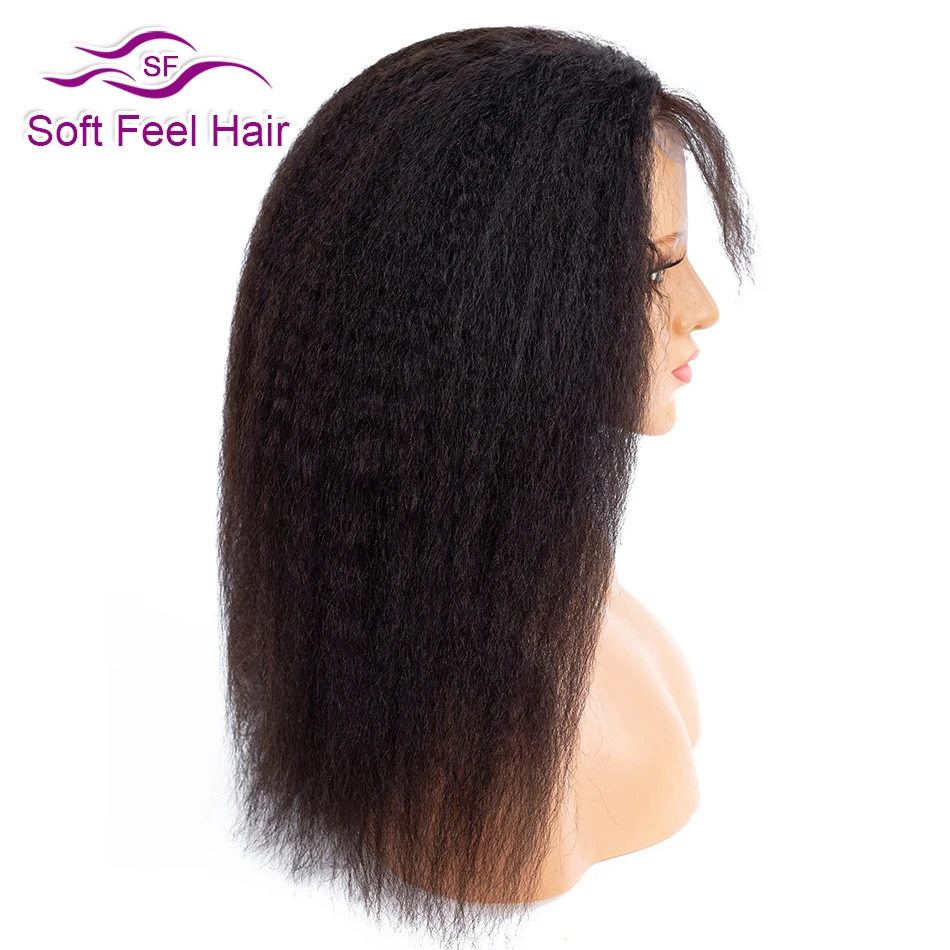 Soft Feel Hair Перуанские 4x4 кудрявые прямые парики шнурка с волосами младенца бесклеевая Remy Закрытие человеческих волос парики для черных женщин