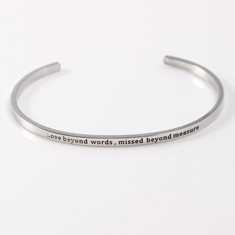 316L браслет из нержавеющей стали с гравировкой Love beyond words missed measure вдохновляющая