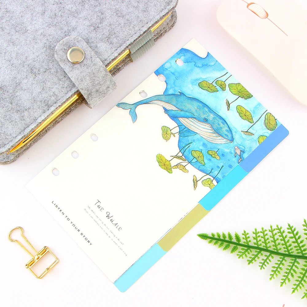 

A5 A6 Original Creative Cute Travel Fashion Calendar Index Paper Divider Cartoon 6 Holes Binder Planner Notebooks Accessories