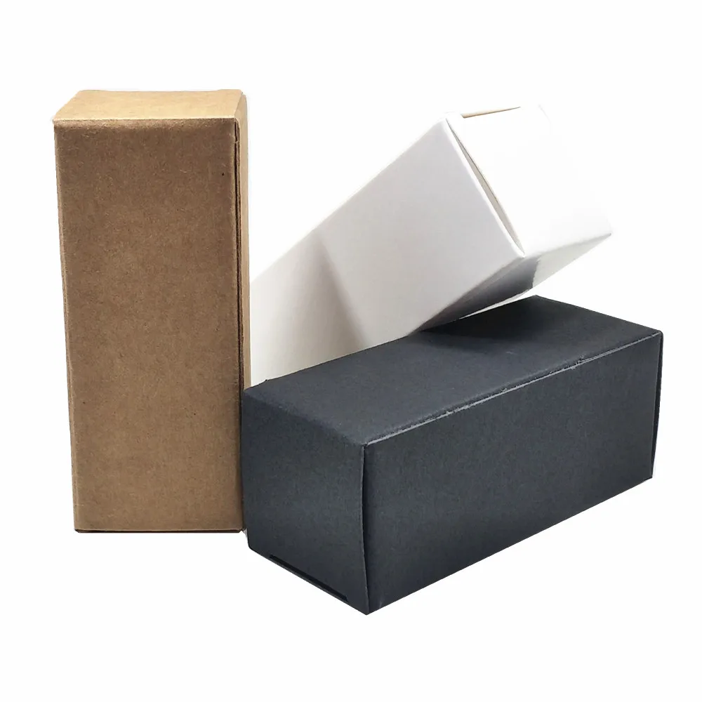 

100Pcs/lot 3 Colors Papercard Package Box Kraft Paper Party Mini Gifts Crafts Packaging Box Cosmetic Bottle Carton Packing Box