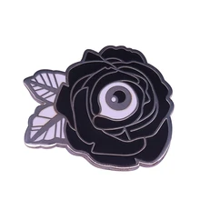 Эмалированная булавка в виде цветка моего глаза, волшебный значок ведьмы, черный готический художественный подарок для подруги