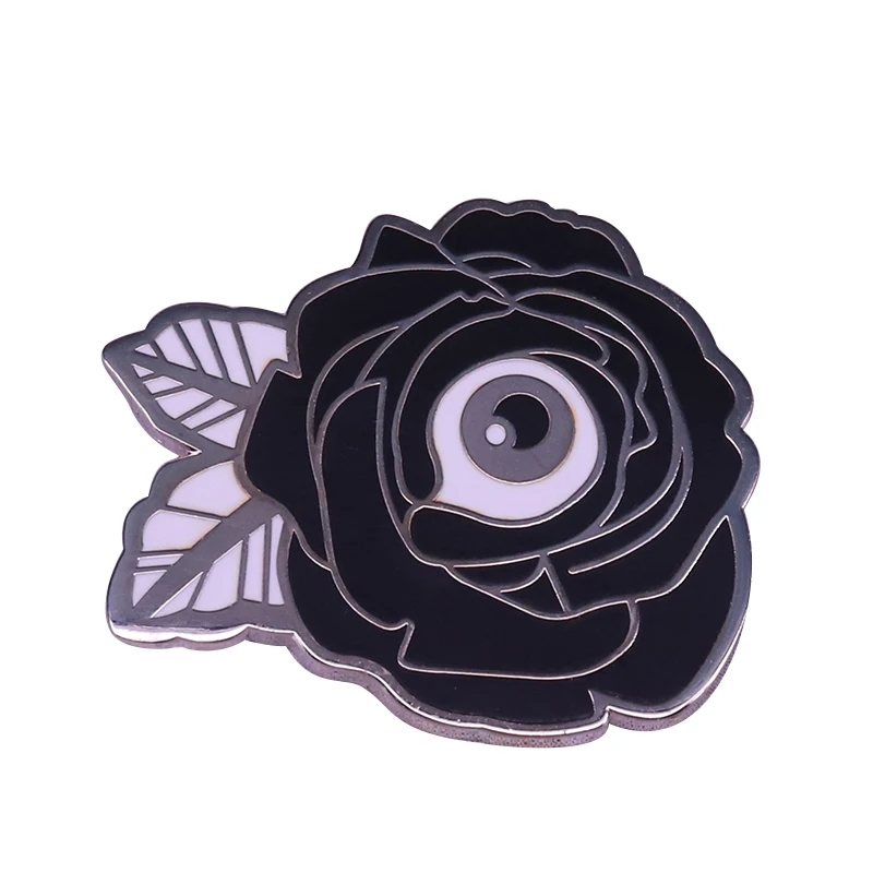 

Flower of my eye enamel pin magic witchy badge black Gothic art gift for girlfriend
