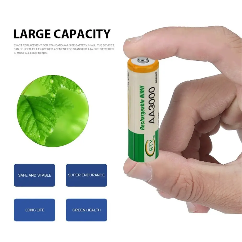 

12pcs/Lot LR06 3000mAh 1.2V Battery 1.2V NI-MH Rechargeable Batteries For Remote Control Electronic Product