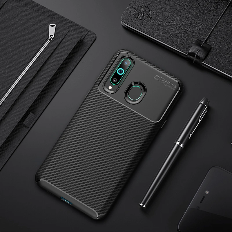

For Samsung Galaxy A8S Case Silicone Shell Carbon Fiber TPU Case For Samsung A8S High Quality Diamond Grid Design Cover