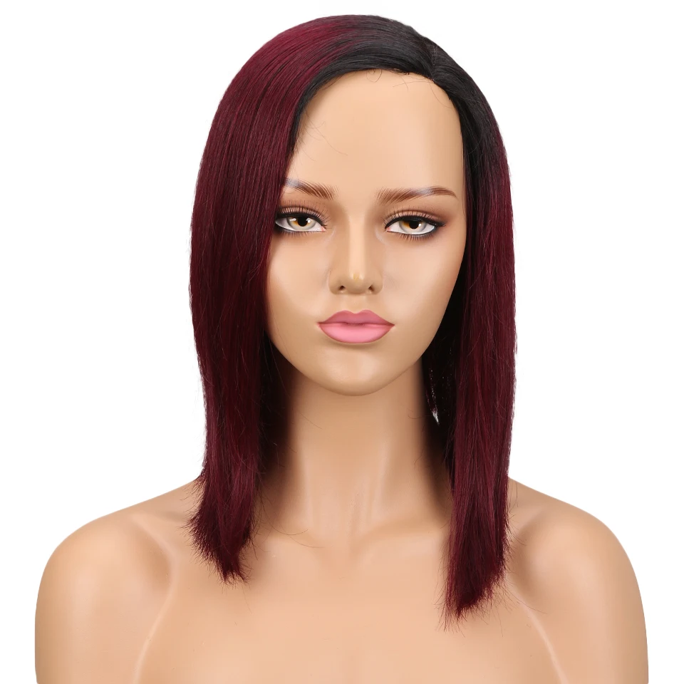 Remy Forte Straight U Part Human Lace Front Wigs For Women Ombre TT1B