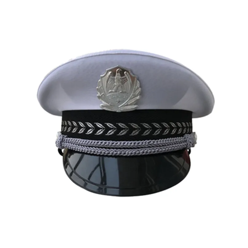 

Spring Fashion Military Costume Hats Officer Caps Security Adult Men White Army Navy Hat