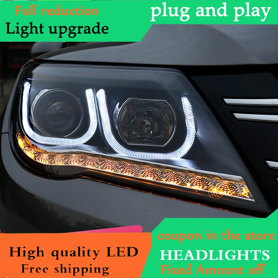 

Car Styling for VW Tiguan Headlights 2010-2012 Tiguan LED Headlight DRL Bi Xenon Lens High Low Beam Parking Fog Lamp Front lamp