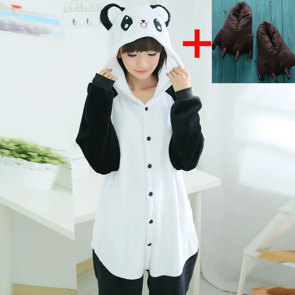 Panda Pajamas Adult Onesies Animal Sleepwear Children Sleepsuit Jumpsuit Costume For Kids kigurumi Panda Sleepwear With Slippers Panda Pajamas Adult Onesies Animal Sleepwear Children Sleepsuit Jumpsuit Costume For Kids kigurumi Panda Sleepwear With Slippers