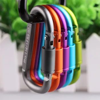 

1000pcs/lot 8cm Aluminum Carabiner D-Ring Key Chain Clip Camping Keyring Snap Hook Outdoor Travel Kit
