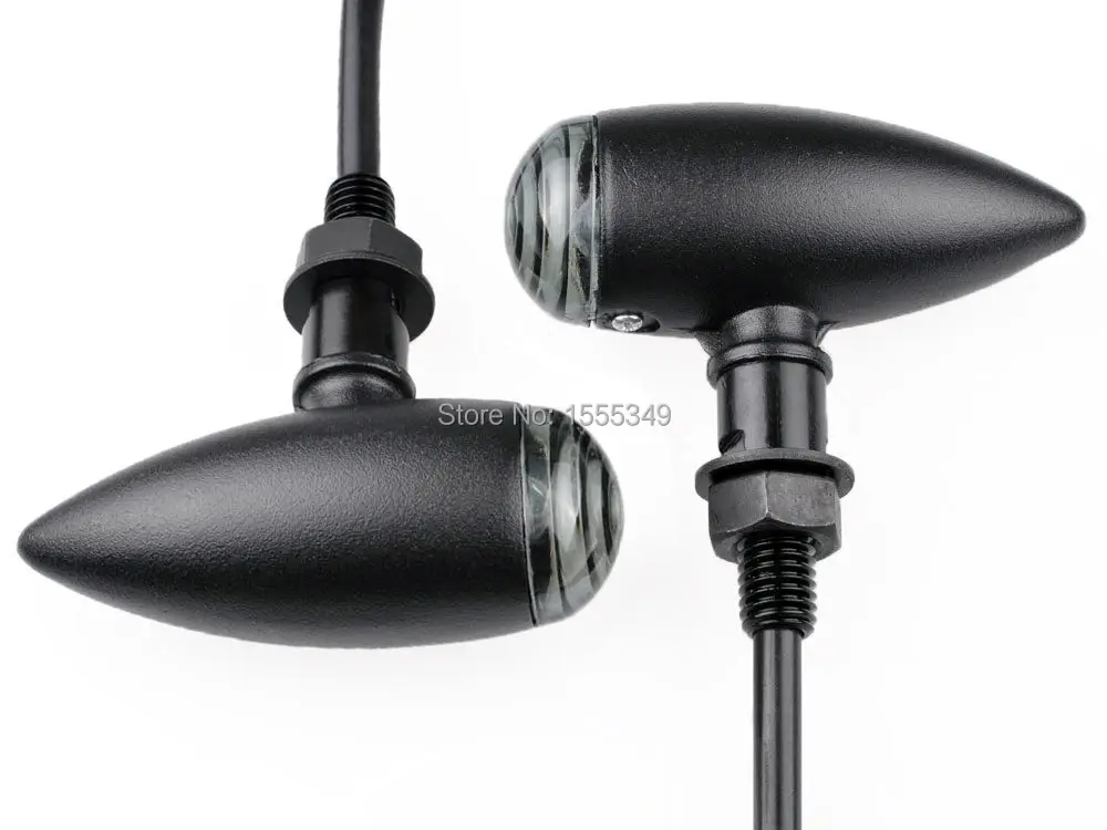 4x черный корпус 12 В мотоциклетные пули поворотники индикаторы для Harley Dyna Bobber Chopper Sportster Honda Yamaha Kawasaki