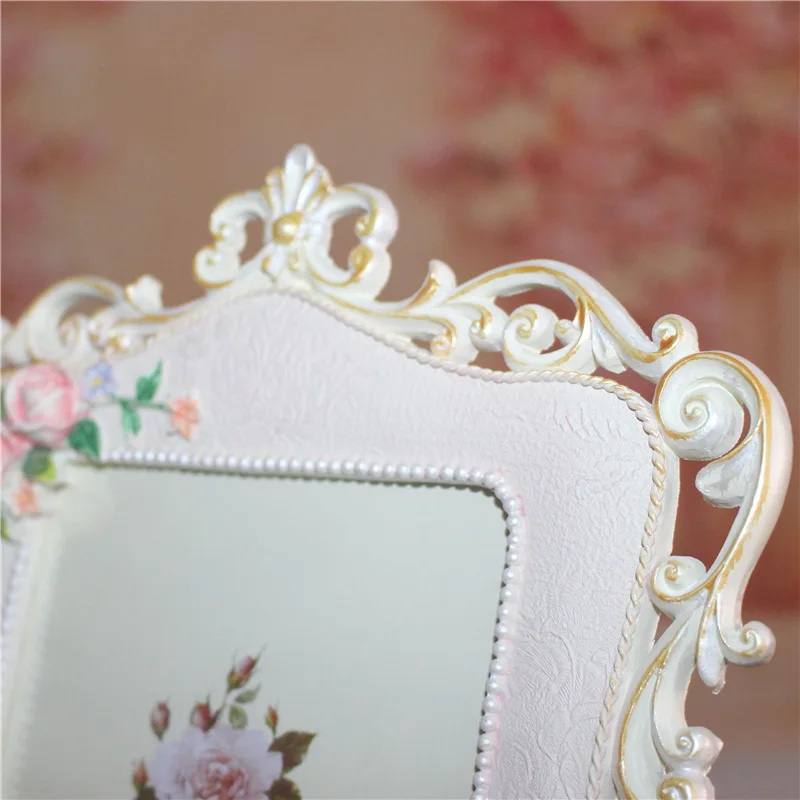 Ретро Винтаж смолы 7 дюймов розовый цветок фоторамка фото держатель дома Свадебные украшения подарки