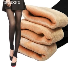 INDJXND сексуальные модные зимние толстые бархатные теплые тонкие женские леггинсы Deportes брюки черные двухслойные Высококачественные эластичные