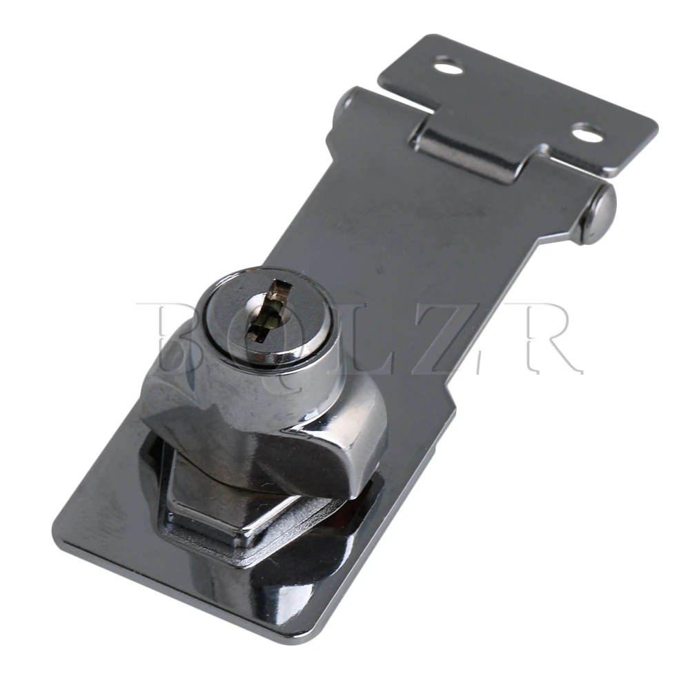 BQLZR 3" Length Silver Zinc Alloy Alike Keyed Hasp Lock Twist Knob