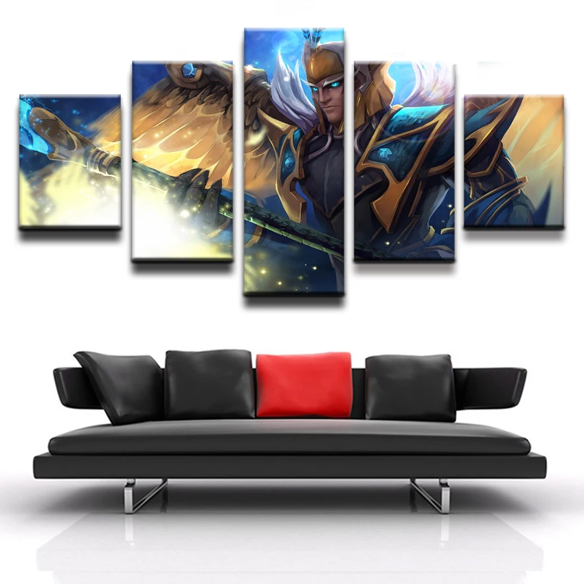 Modular Pictures Canvas Painting 5 Pieces DOTA 2 Skywrath Mage HD Printed On The Wall For Boys Room