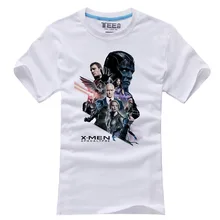 Mens Casual 2016 Movie X-Men: Apocalypse White T-shirts Cotton Short Sleeve Printing Pattern Tops Tee Shirts