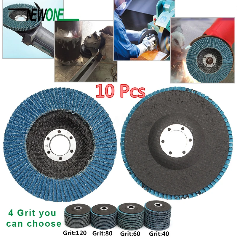 10-Pack 4-1//2/" X 7//8/" Premium Zirconia Flap Disc Grinding Wheel Sand 100-Grit