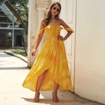 

Women Summer Maxi Dress Boho Floral Print Off Shoulder Party Long Dresses Beach Dresses Summer Dress 2019 Vestidos De Verano