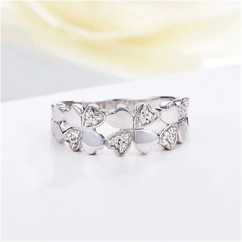 silver clover ring