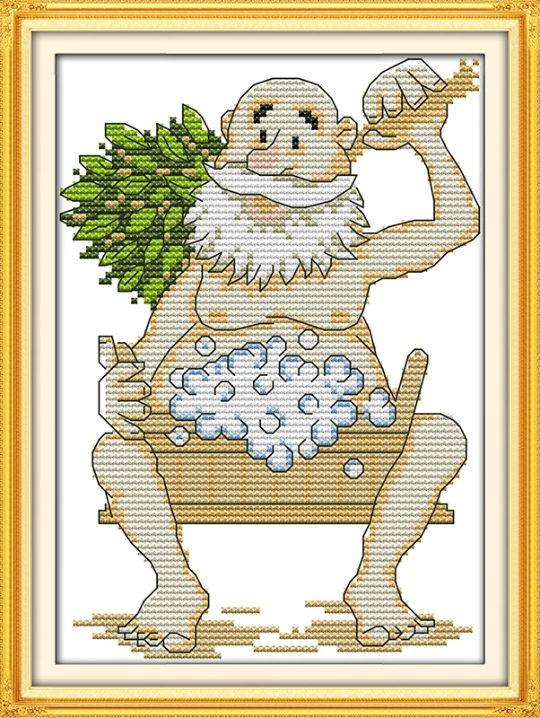 

Bathe Counted Cross Stitch 11CT Printed 14CT DMC Cross Stitch Set DIY Chinese Cotton Cross-stitch Kit Embroidery Needlework
