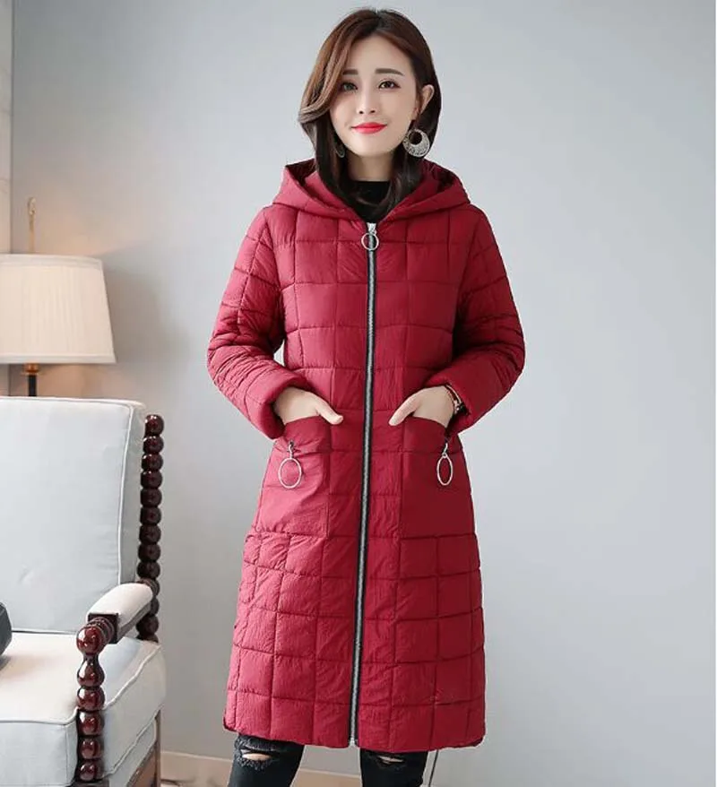 

Winter Jacket Women Hooded Cotton Padded Long Coats Winter Coat Women Jaqueta Feminina NS4015