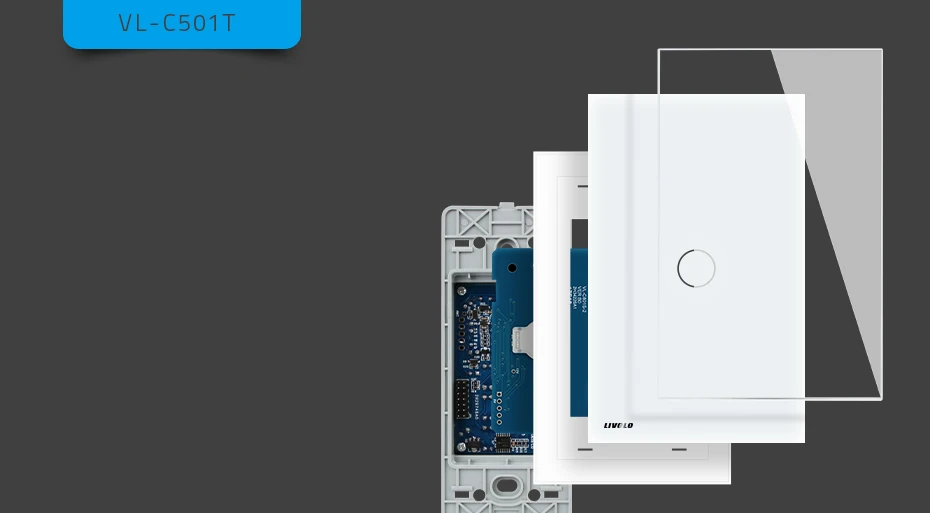 LIVOLO стандарт США 30 секунд задержка настенный выключатель света, AC 110~ 250 В, с закаленным стеклом, VL-C501T-11/12