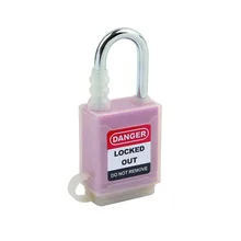 38mm P38S Translucent Dustproof Cover Padlock For Keyed Alike Steel shackle Safety Lockout