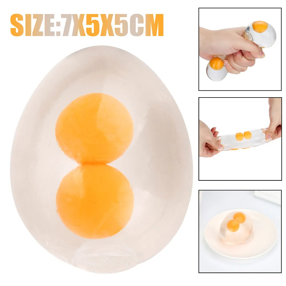 

2018 New Arrival Squash Anti-stress Toy Funky Egg Splat Ball Squishy Toys Stress Relief Eggs Yolk Balls For Children oyuncak T