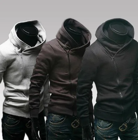 slanted zipper hoodie