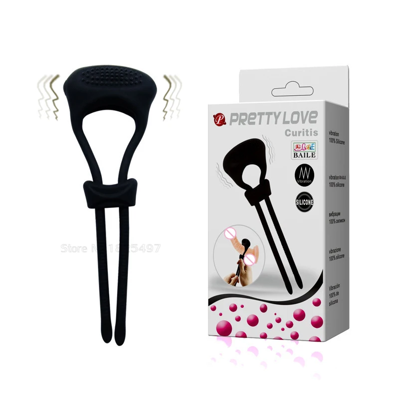 Novelty Pretty Love Toy Male Longer Lasting Sex Black Vibrator Cock Ring Penis Ring Vibrating