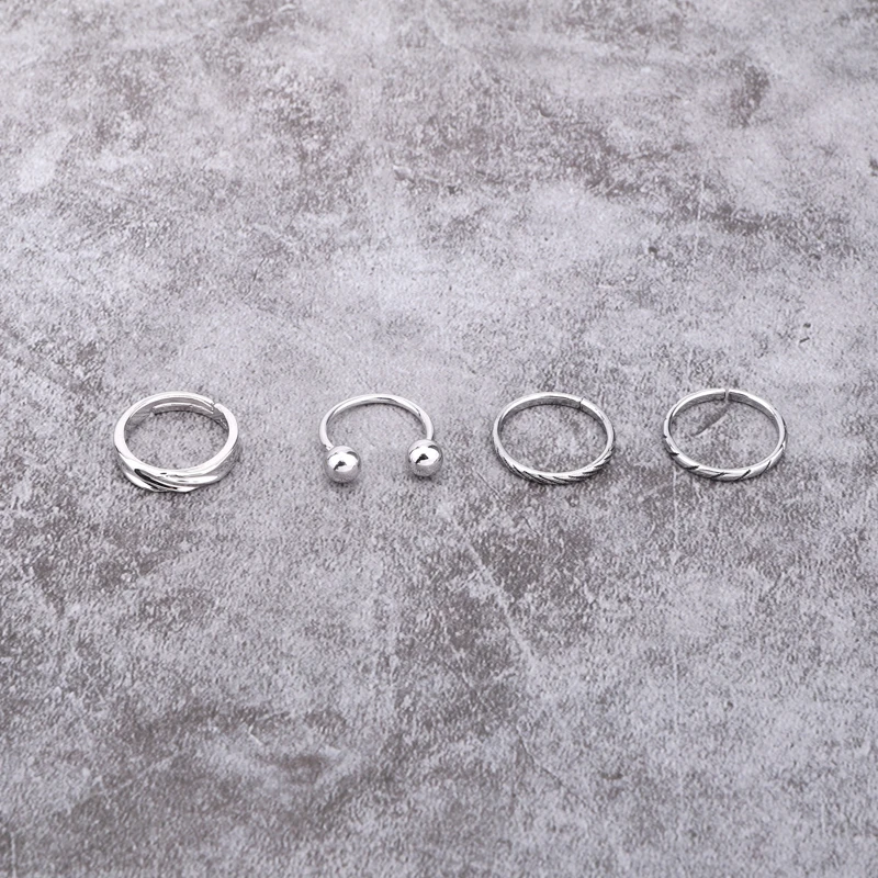 Женское кольцо с круглыми шариками Anillo R4 1 шт. простое металлическое неровными