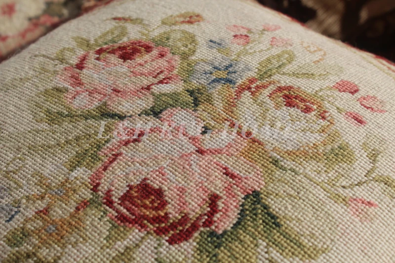 Бесплатная доставка 15 К 16 "x 16" Кружево Подушка, ручной работы подушки с цветочным орнаментом без вставки
